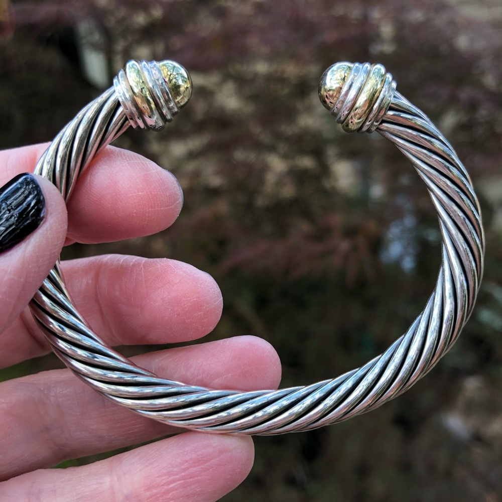 Gorgeous David Yurman cable bracelet with 18k
